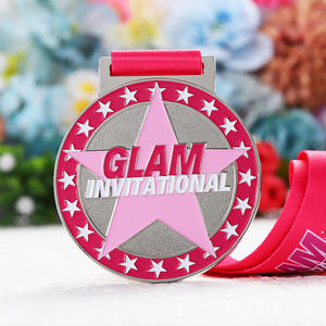 Médaille de danse en alliage de zinc personnalisée gymnastique patinage artistique <span class=keywords><strong>latin</strong></span> Ballet filles rose paillettes danse Club médailles sportives avec longes - Product Image 3