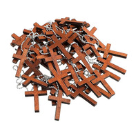 Croix en bois petits pendentifs en bois collier naturel Mini croix breloque faveurs porte-clés Mini croix religieuse en bois massif rustique