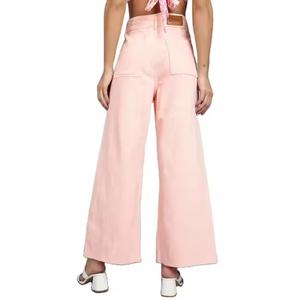 Jeans amples et larges en denim respirant, coupe droite, personnalisables pour femmes - Nouvelle collection OEM tendance - Product Image 5