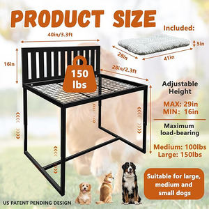 Naast Hond Stapelbedden Voor Grote Honden, Metalen Honden Bedframe Met Afneembaar Kussen-Groot - Product Image 5