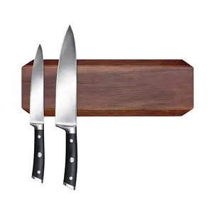 wholesale custom walnut acacia wood magnetic knife rack holder strip for kitchen use