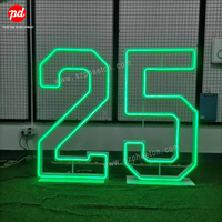 Articles de fête Lumières de numéros au néon d'anniversaire, enseigne de lettre au néon personnalisée pour les décorations de fête du 1er 18e 21e 30e anniversaire