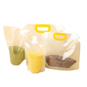 Sac transparent portable à fermeture éclair 1kg, 2kg, 3kg, 5 kg, sac d'emballage liquide, sac de grains de haricots, <span class=keywords><strong>millet</strong></span>, farine alimentaire, sac cadeau personnalisé - Product Image 1