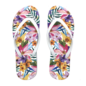 2023 Wholesale Summer Beach Slippers Women PVC <strong>Flip</strong> <strong>Flops</strong> High Quality Cheap Customized <strong>Flip</strong> <strong>Flop</strong> for Women Floral Printing - Product Image 1