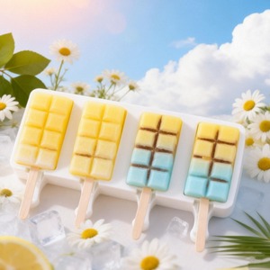 Moule en silicone à 4 cavités carrées pour chocolat et crème glacée, moule domestique DIY pour bâtonnets de glace, démoulage facile, outil de pâtisserie transfrontalier - Product Image 4