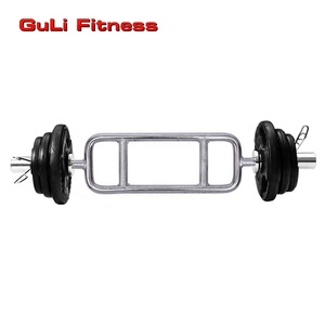 Barre de triceps olympique Guli Fitness OB34, musculation, acier solide, shrug, deadlift, hex trap, barre d'haltères de salle de sport avec colliers à ressort - Product Image 3