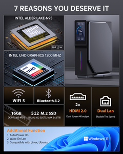 Display <span class=keywords><strong>LED</strong></span> com Intel N N97 Mini PC Computador 16GB <span class=keywords><strong>DDR4</strong></span> 256GB SSD Dual 4K HDMI2.0 Windows11 Linux Ubuntu Mini PC - Product Image 6