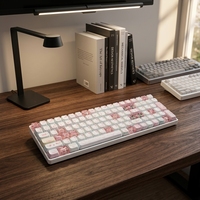 Clavier mécanique sans fil Zornher ZH100 98 % avec pavé numérique rose Hello Kitty, design mignon pour le gaming