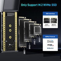 FIDECO Dernier lancement 40Gbps M2 NVME Double Protocole Boîtier externe en alliage d'aluminium Boîtier NVMe avec ventilateur de refroidissement