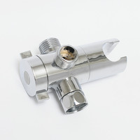 Adaptateur de bras de douche en ABS chromé à 3 voies avec connecteur de déviateur d'eau chaude/froide pour salle de bain