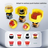 Cubierta Protectora Sweideer para Interruptor de Botón de 16mm 22mm 25mm 30mm, Cubierta de Botón de Parada de Emergencia, Protector de Seguridad de PC/ABS, Amarillo Rojo