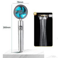 Holmine Buse de pulvérisation haute pression Pommeau de douche turbocompressé Filtre ionique rotatif à 360 degrés Ventilateur de poche Salle de bain