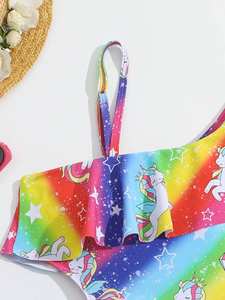 Nouveauté 2026 – <span class=keywords><strong>Maillot</strong></span> <span class=keywords><strong>de</strong></span> <span class=keywords><strong>bain</strong></span> une pièce pour enfants, personnalisable en usine, motif licorne et étoiles arc-en-ciel – <span class=keywords><strong>Maillot</strong></span> <span class=keywords><strong>de</strong></span> <span class=keywords><strong>bain</strong></span> magique pour l'été - Product Image 4