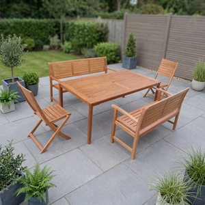 Klassisches Holzmöbel-Set für Gartenpartys im Freien und Großhandelsprojekte für Gastronomie-Möbelhersteller. - Product Image 1