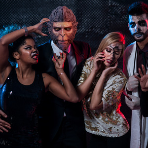 Nouveauté fête Cosplay noir mythe Wu Halloween jouets drôle Latex adulte acteur couvre-chef chapeaux - Product Image 4