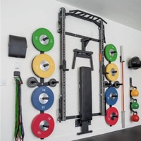 PINJIAN Ensemble de 11 pièces : Rack de traction et rack de squat mural pliable pour musculation