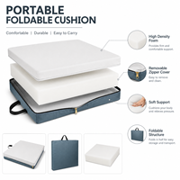 Coussin de siège médical en mousse à mémoire de forme imperméable et antibactérien, carré, soulagement de la pression sur le coccyx, design ergonomique, amovible et lavable