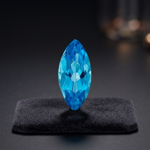 Topacio Azul Natural Corte Marquesa 2x4mm de Alta Calidad, Gema Suelta Facetada Certificada IGI, 0.10 Quilates, Precio de Fábrica al Por Mayor - Product Image 2
