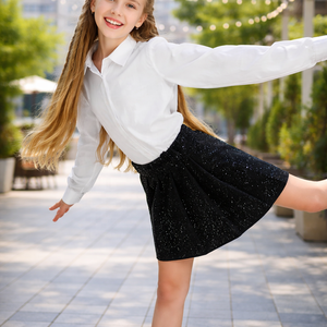 <span class=keywords><strong>Gonna</strong></span> nera per bambine <span class=keywords><strong>con</strong></span> paillettes glitterate, abiti per bambine, vestito estivo per bambini - Product Image 1