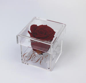 <span class=keywords><strong>Mini</strong></span> caja de regalo cuadrada redonda de un nivel, rosas para amantes, amigos, familiares, mamá, papá, bonita caja de flores de plexiglás acrílico <span class=keywords><strong>2022</strong></span> - Product Image 1