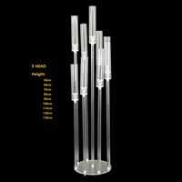 Supports de bougies transparents, chandeliers de mariage, candélabres, supports de fleurs, centre de table en acrylique
