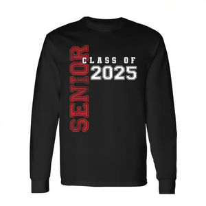 Maglietta a Maniche Lunghe per Laurea 2025, T-Shirt Promozionale per Studenti di Ultima Classe 2025 - Product Image 2