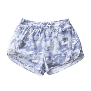 Shorts de sport et yoga pour femmes, taille élastique, taille mi-haute, couleur unie, séchage rapide, double couche, avec logo personnalisé - Product Image 2