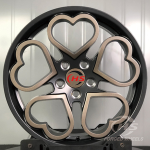 6061-T6 roda mobil penumpang kustom Monoblock bentuk hati dua warna 6061-T6 5x120 5x112 5x114.3 4x110 - Product Image 2