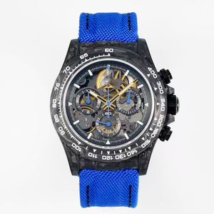Montre mécanique pour homme haut de gamme, version personnalisée, boîtier en fibre de carbone creuse, lumineux, extrêmement cool - Product Image 1