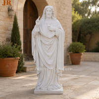 Statue de Jésus en marbre blanc sculptée à la main, taille réelle, à vendre
