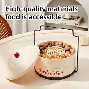 Fruit Plate Tall Carrying Basket and Dried Fruit Tray for Living Room Coffee <b>Table</b> Ornament Snack Tray for Dried Fruit Candy - Product Image 2