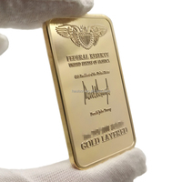 Dorure personnalisée commémorative de haute qualité plaquée en couches 1 oz 24k lingot de métal Réserve fédérale copie lingots de métal souvenir