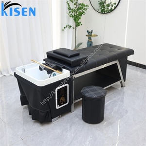 KISEN New Design Salon Furniture Japanese Massage Lay Down Hair Salon Shampoo Chair Head Spa <b>Bed</b> With Water Circulation for Sale - Product Image 3
