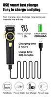 Tondeuse professionnelle sans fil VGR V-001 Salon Series pour hommes, à grande vitesse, en acier inoxydable, rechargeable par USB