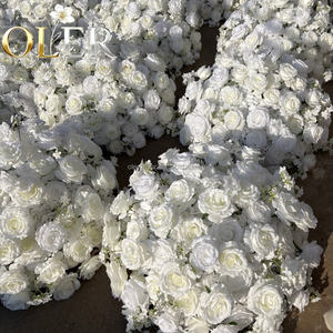 Nieuwe aanwinst Luxe Hoge Kwaliteit 5D Kunstmatige Witte Zijden Rozen Bloembol Groot 60cm Bruiloft Tafeldecoraties - Product Image 4