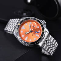 Reloj Mecánico de Buceo para Hombre de 41 mm con Esfera Naranja Clásica, Movimiento Automático, Reloj de Pulsera Deportivo de Lujo Resistente al Agua