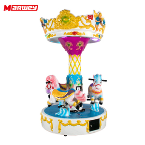Marwey comercial para niños de 3 plazas Mini carrusel Parque de Atracciones Kiddie Ride interior máquina de juego pequeño carrusel para niños a la venta - Product Image 1