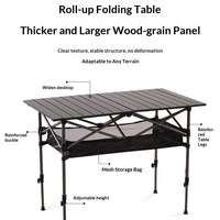 Klappbarer, verstellbarer Outdoor-Eierrolltisch, quadratischer Tisch für Camping, Marktstände und Picknicks mit Leinenbezug