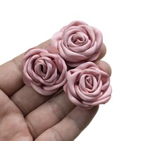 Applique de rose en satin roulé personnalisée, petite, 3D, en tissu, à coudre ou à coller, pour chaussures, vêtements, sacs, accessoires capillaires, fournitures d'artisanat