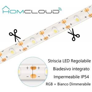Bande LED intelligente Wi-Fi RGB Homcloud 5M, blanc chaud, contrôle par application, 12V, PCB blanc 4mm, installation facile - Product Image 3