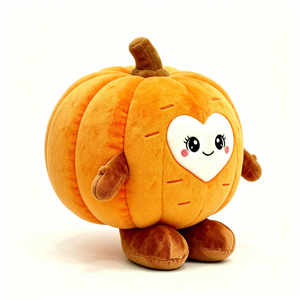 ตุ๊กตาฟักทองน่ารัก ตุ๊กตาฟักทองสำหรับเด็กและทะเล ตุ๊กตาสัตว์นุ่มฟูสำหรับฤดูใบไม้ร่วง/ฮาโลวีน พร้อมหน้ารูปหัวใจและแขนขา - Product Image 2