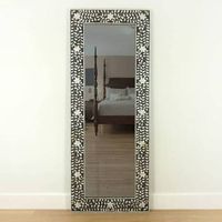 Miroir mural moderne, écologique, durable, fait main, avec cadre en nacre, pour la décoration murale du salon, du hall ou de la salle de bain