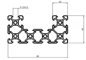 Materiale in lega di fabbrica personalizzato 4040 4080 C fascio di alluminio estrusione profilo 40X80 T slot per telaio strutturale industriale - Product Image 5
