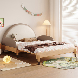 Letto per Bambini Estraibile di Design, Stile Minimalista, in Legno con Sponde di Sicurezza, Set Letto per Bambini Estensibile e Durevole in Pelle - Product Image 6