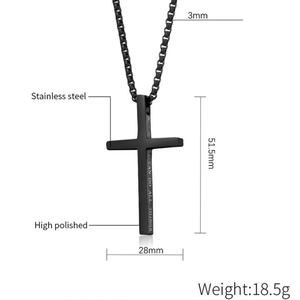 Collar con Colgante de Cruz de Acero Inoxidable Negro, Personalizado con Letra, Joyería Resistente al Deslustre, para Hombres y Mujeres - Product Image 6