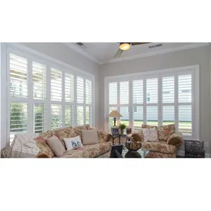 European Standard Luxury Jalousie Interior Security Plantation Window Wooden Shutter