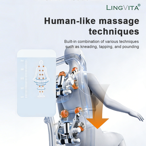 Fauteuil de massage rotatif intelligent Lingvita Pro, ergonomique, gain de place, <span class=keywords><strong>siège</strong></span> inclinable à gravité zéro, automatique - Product Image 4