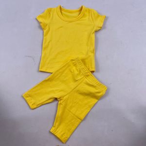 Conjunto de Ropa para Bebés Niñas RTS, 40 Colores, Algodón Suave, Camiseta de Manga Corta y Pantalones Cortos Ajustados, Ropa para Niños - Product Image 3
