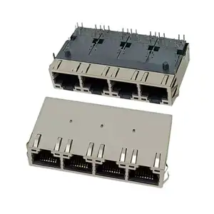 100/1000 Base-T smd rj45 pcb jack 1 x4 connettore femmina a 8 pin tab up rj45 presa di rete connettore ethernet rj45