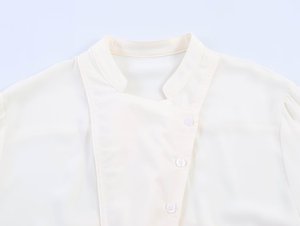 SHENZHU Abbigliamento <span class=keywords><strong>Donna</strong></span> Estate 2026 Nuova <span class=keywords><strong>Camicia</strong></span> a Maniche Lunghe Drappeggiata con <span class=keywords><strong>Mezza</strong></span> Apertura, Semplice e Versatile 4043002 - Product Image 2